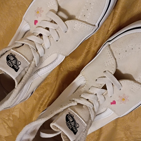 VANS Sk8-Hi Platform  Cream Floral Embroidery High-Top Women's 7.0 Men's 5.0 - Picture 7 of 12